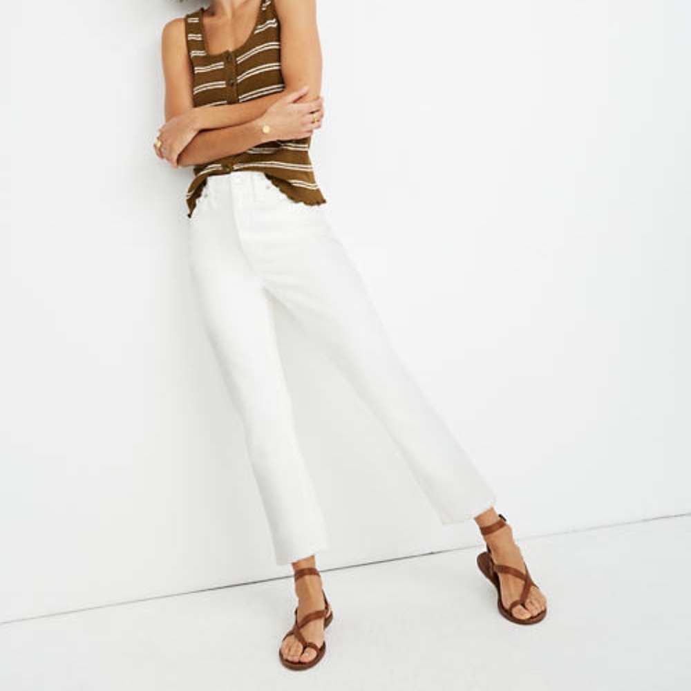 Madewell The High-Rise Slim Boyjean in Tile White
